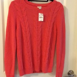 bright coral J.Crew sweater 🌷~ perfect for spring